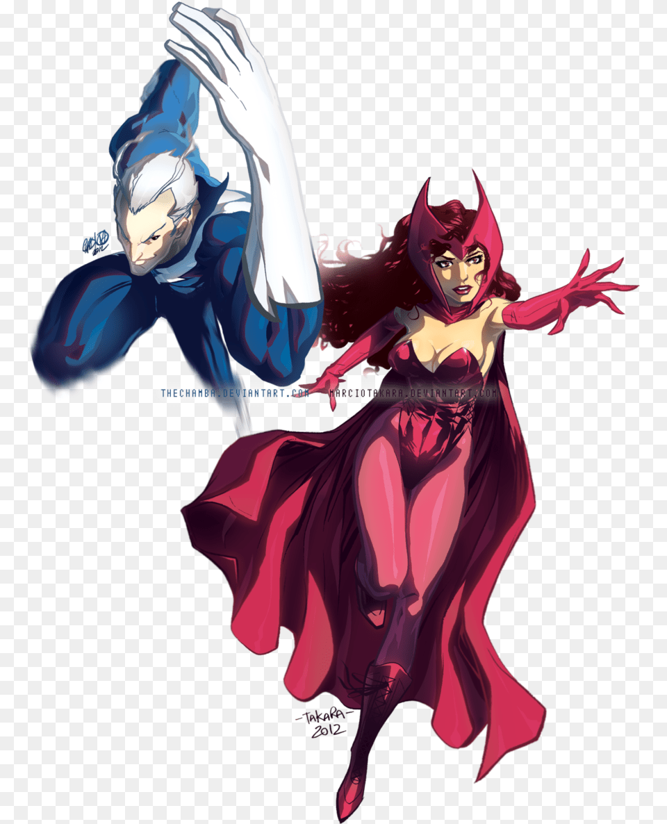 Scarlet Witch Quicksilver By Marciotakara Quicksilver And Scarlet Witch Profile, Book, Comics, Publication, Adult Free Transparent Png