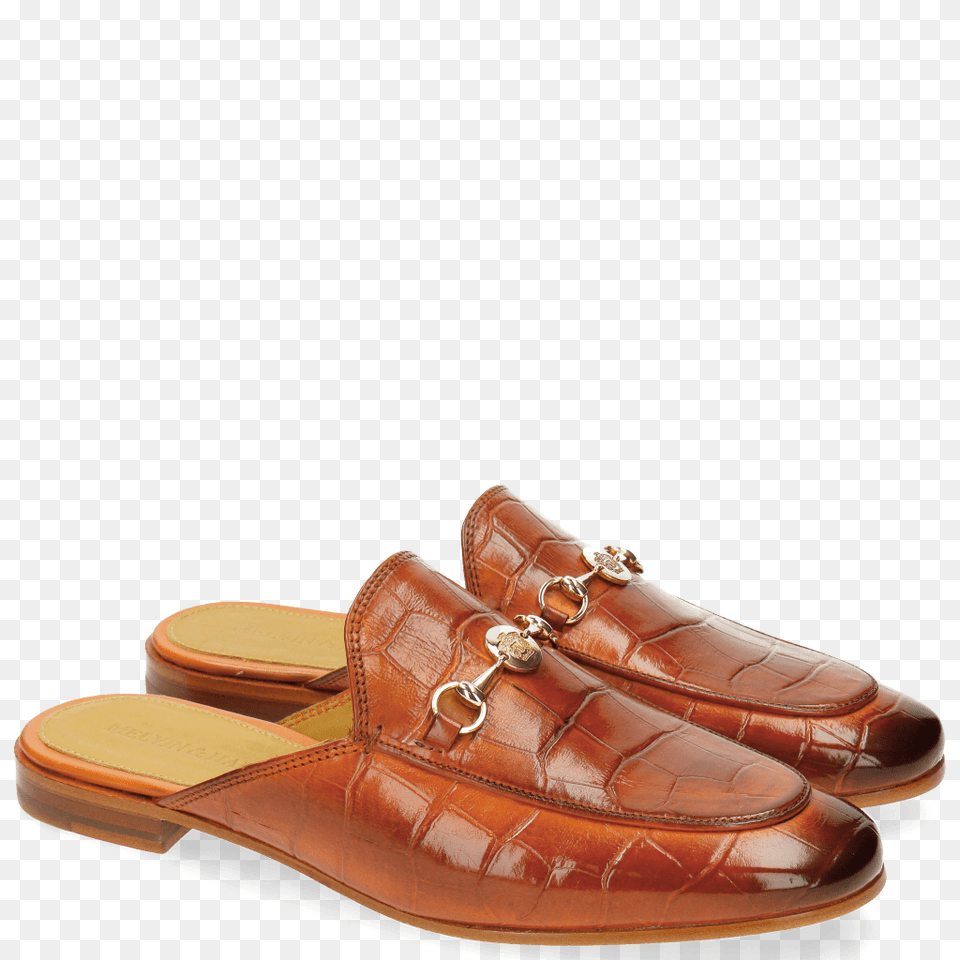Scarlett Big Croco Orange Trim Gold Melv Hamilton, Clothing, Footwear, Sandal, Shoe Free Png