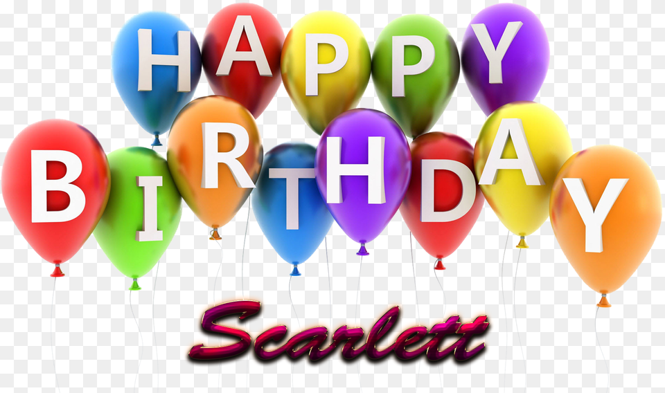 Scarlett Happy Birthday Balloons Name Happy Birthday To You Sushma Name, Balloon, People, Person Free Png