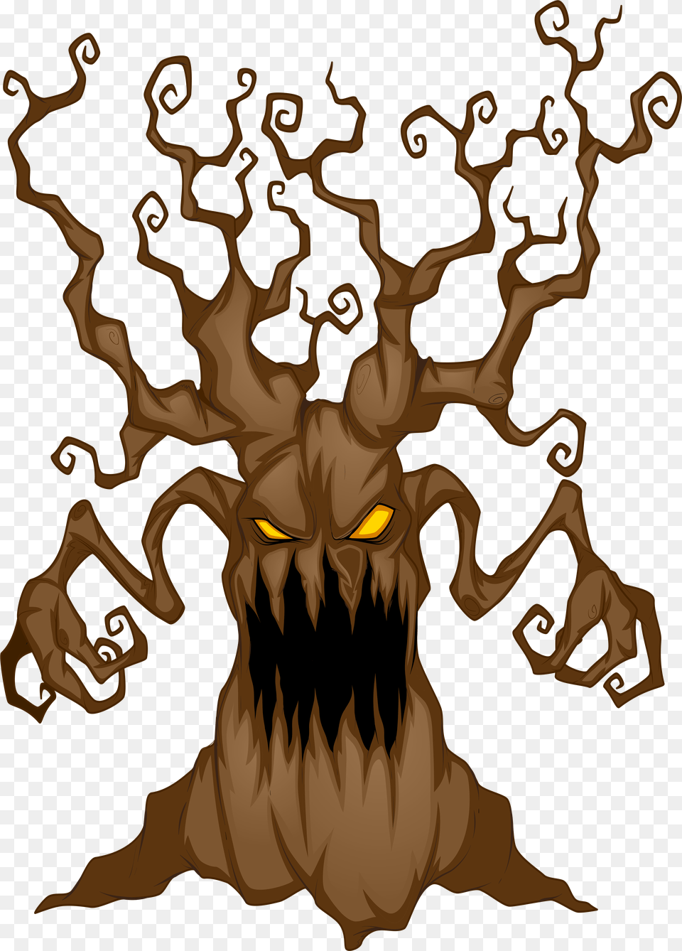 Scary And Vectors For Free Download Halloween Scary Tree Clipart, Back, Body Part, Person, Electronics Png Image