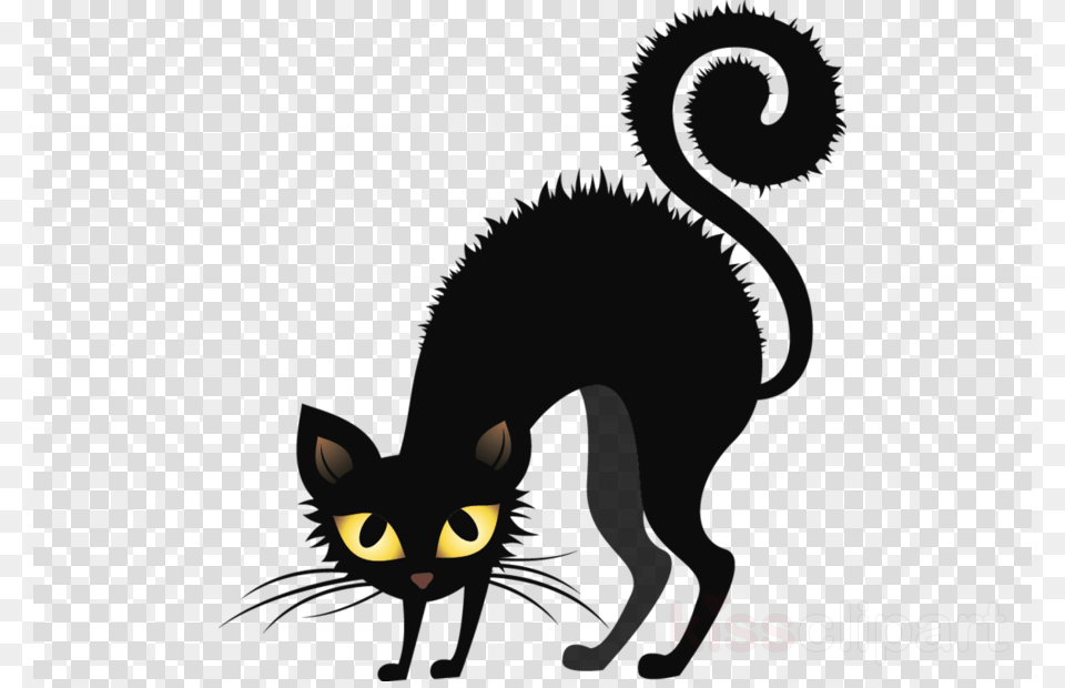 Scary Black Halloween Cat Clipart Black Cat Clip Art Halloween Poster Black Cat, Animal, Mammal, Pet, Black Cat Free Png Download