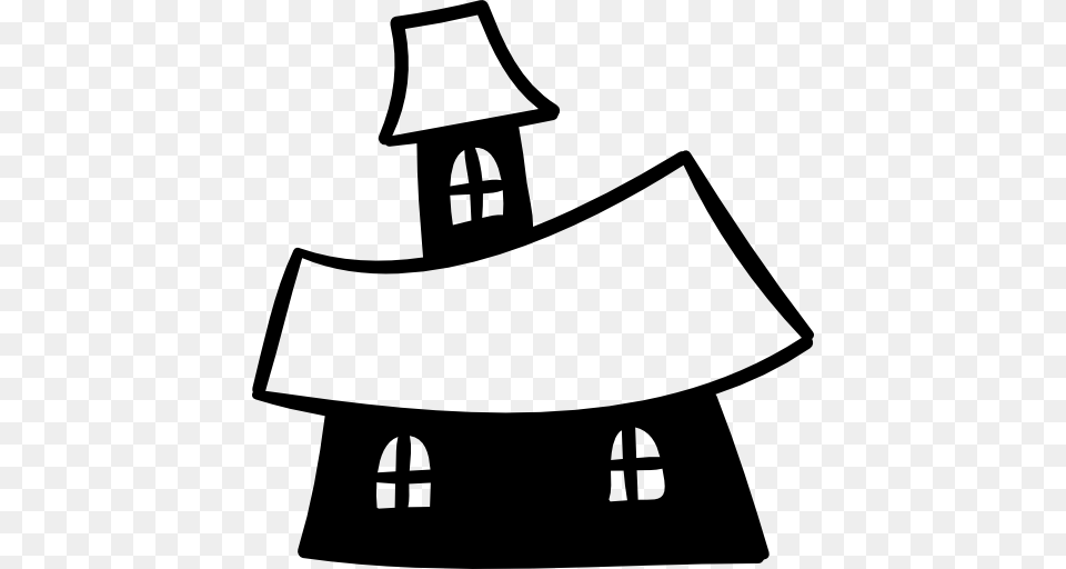 Scary Buildings Haunted Real Estate Mansion Home Icon, Gray Png Image