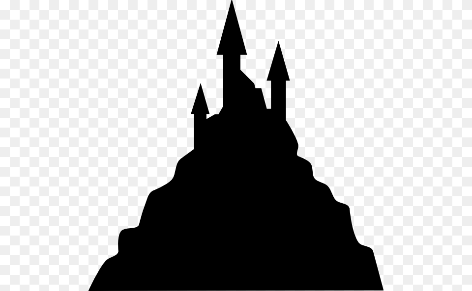 Scary Castle Stencil Spooky Castle Silhouette Clip Art German, Person, Triangle, Weapon Free Png