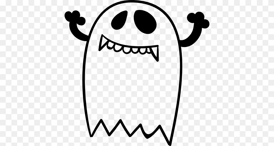 Scary Clipart Phantom, Gray Free Png