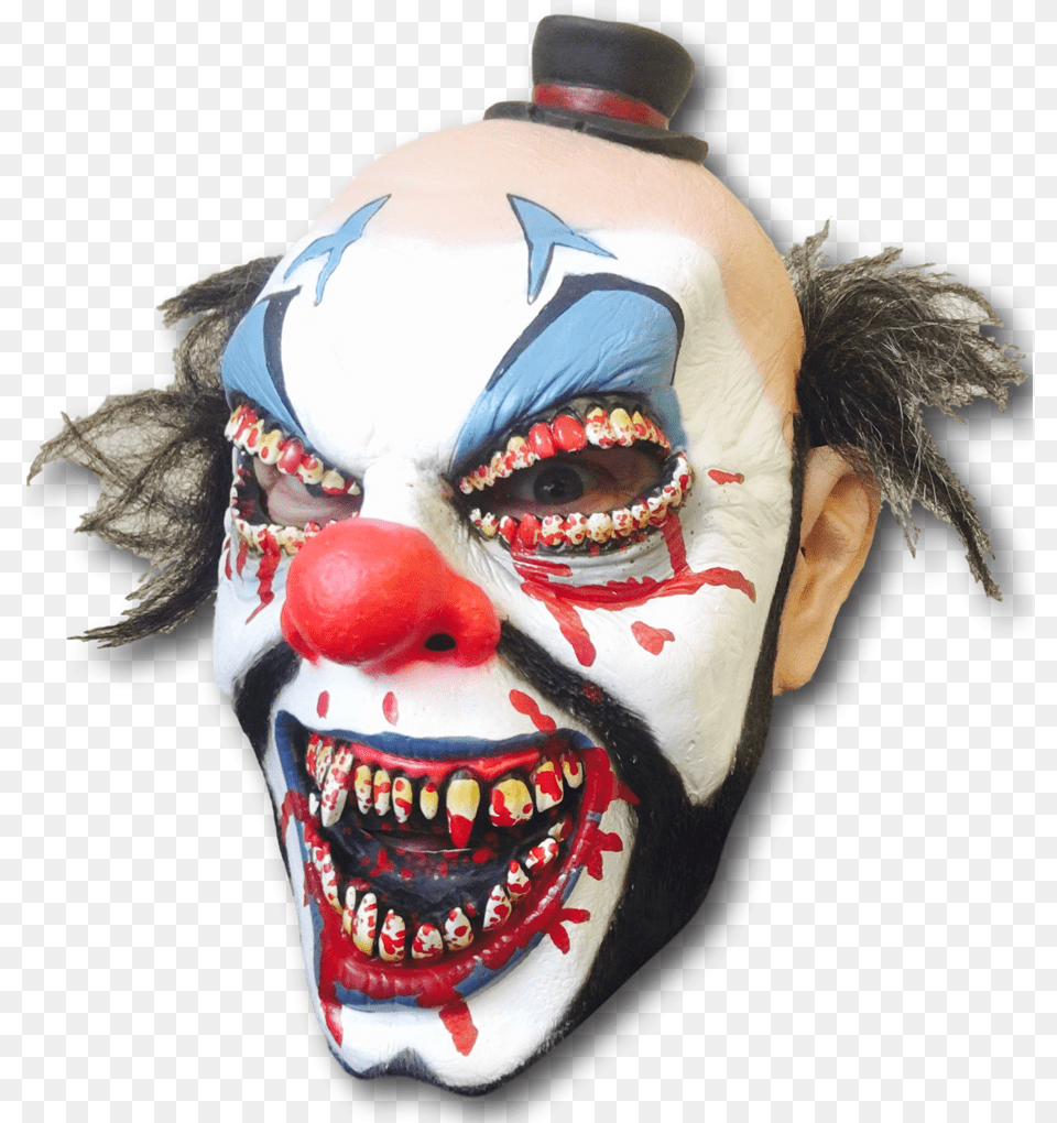 Scary Clown Mask Clown, Person, Performer, Face, Head Free Png Download