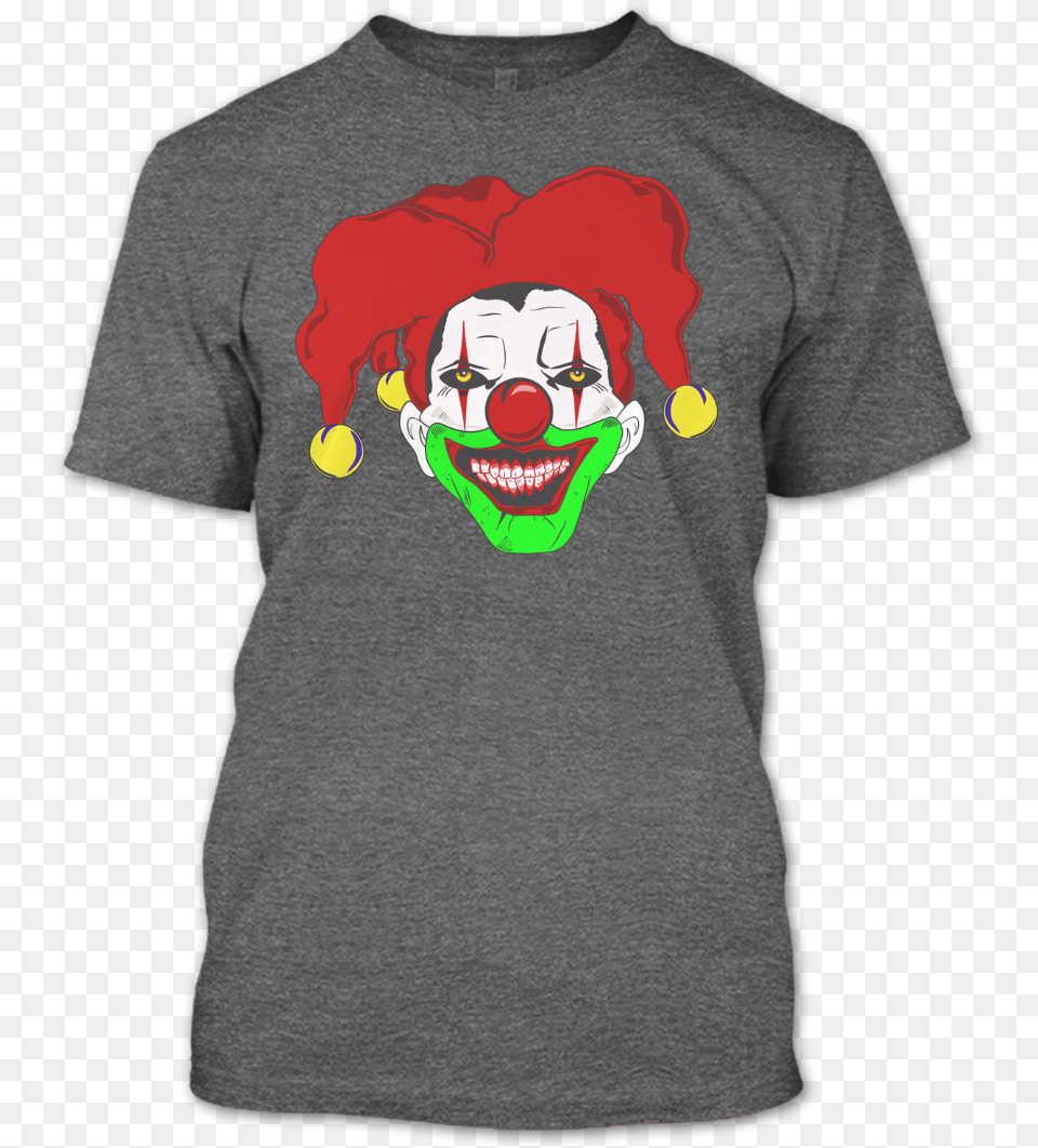 Scary Clown T Shirt Halloween U2013 Premium Fan Store Silver Shamrock T Shirt, T-shirt, Clothing, Person, Man Png Image