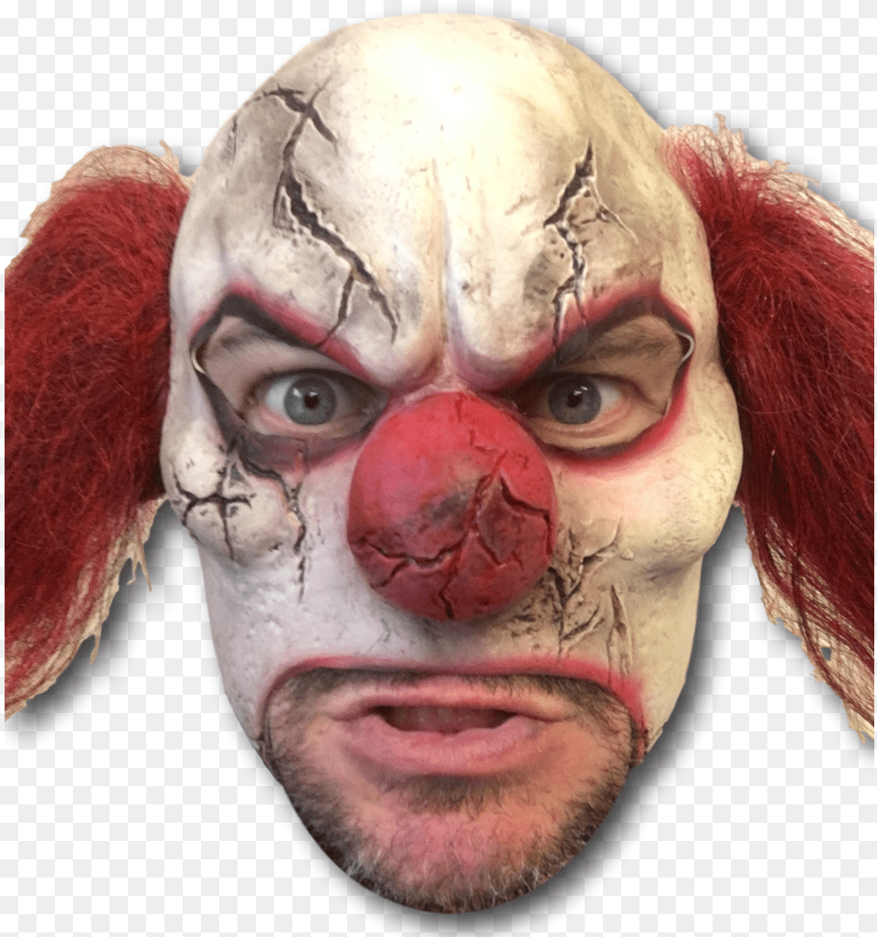 Scary Cracked Clown Mask Horror, Adult, Person, Man, Male Png