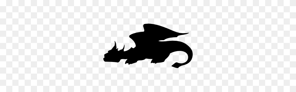 Scary Dragon Sticker, Silhouette, Stencil, Animal, Fish Png Image