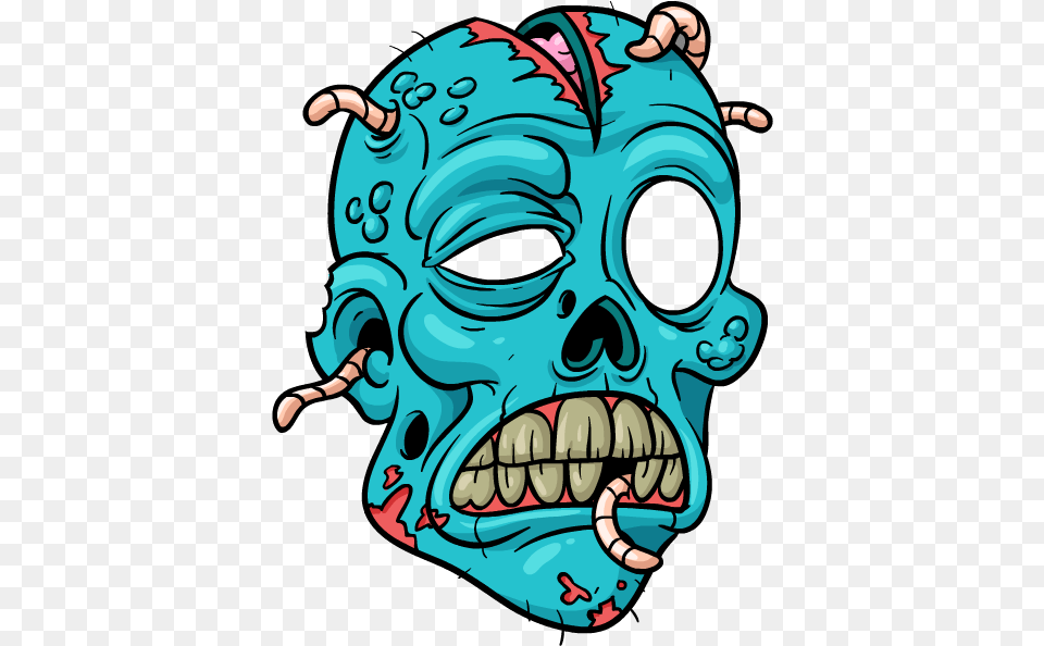 Scary Face Cartoon Zombie Head Drawings, Baby, Person, Mask Free Png Download