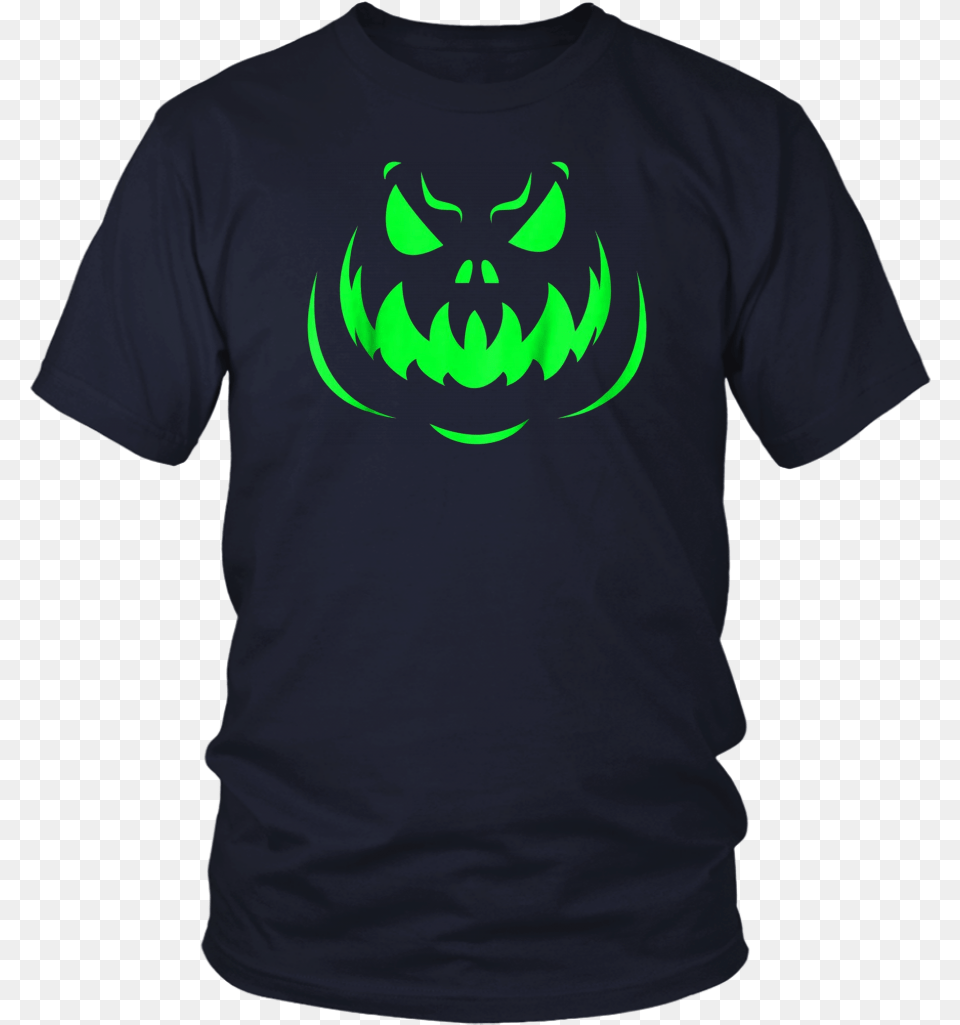 Scary Face Halloween Dark Green T Shirt Cuongs Original, Clothing, T-shirt, Logo, Symbol Free Transparent Png