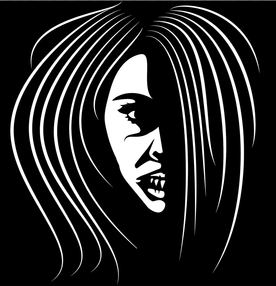 Scary Face Woman Clipart, Book, Comics, Publication, Stencil Free Png Download