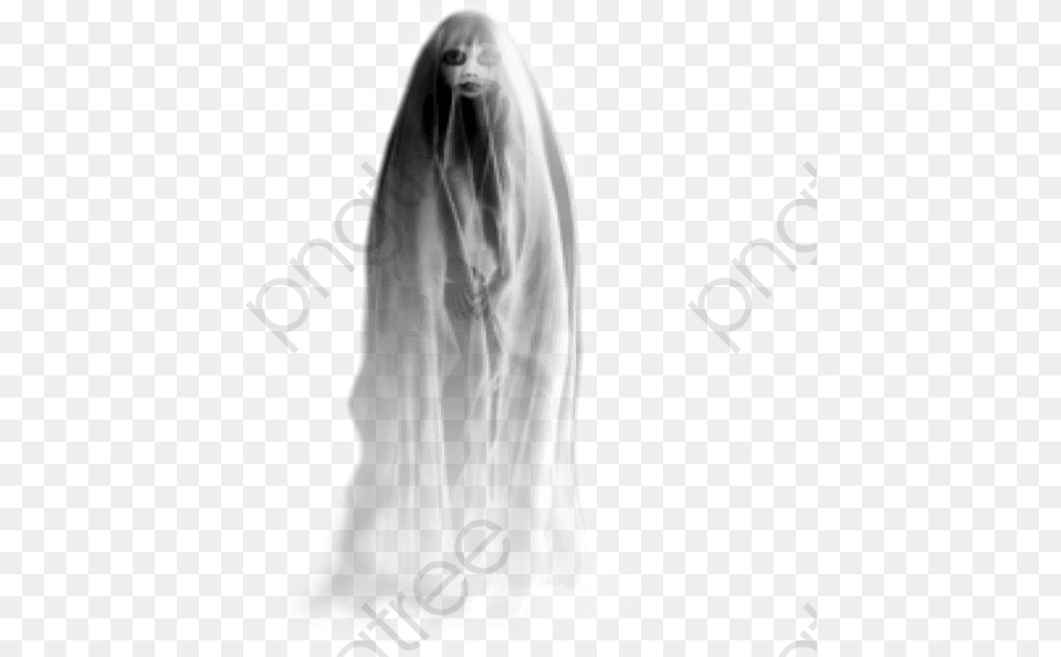 Scary Ghost, Clothing, Veil, Adult, Wedding Png