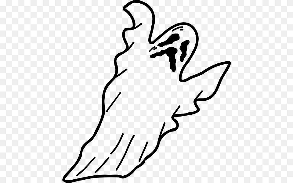 Scary Ghost Clipart, Gray Png