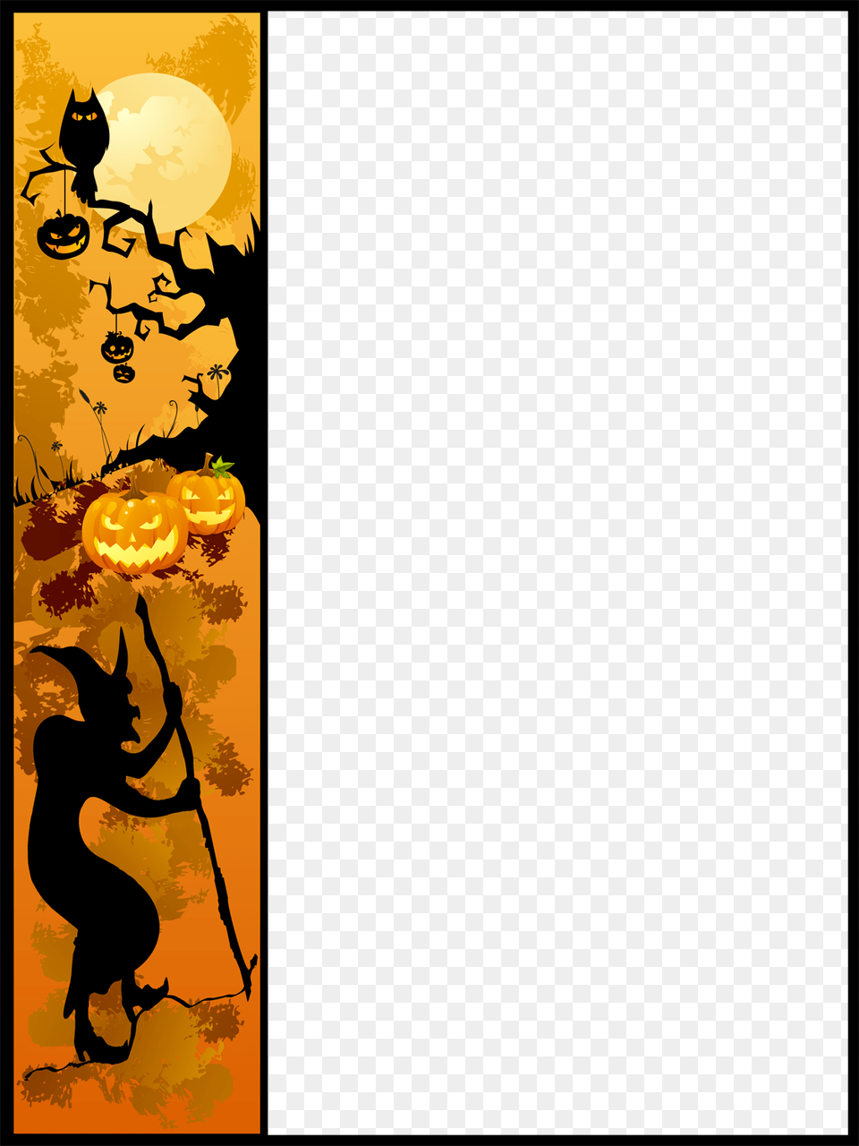 Scary Halloween Border Clipart, Silhouette, Book, Publication, Person Free Transparent Png