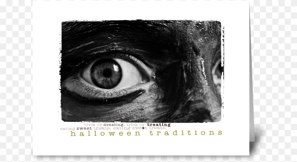 Scary Halloween Greeting Card Blanco Y Negro, Head, Portrait, Photography, Person Free Transparent Png