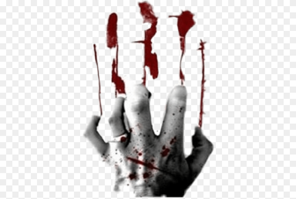 Scary Hand Halloween Handprint Blood Gruesome Creepy Hiper Cabuloso, Body Part, Finger, Injury, Person Free Png