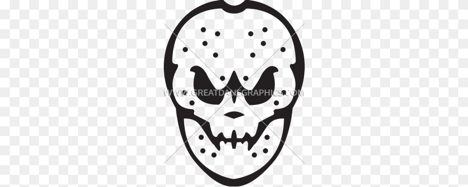 Scary Hockey Mask Production Ready Artwork For T Shirt Printing, Logo, Bow, Weapon, Body Part Png Image