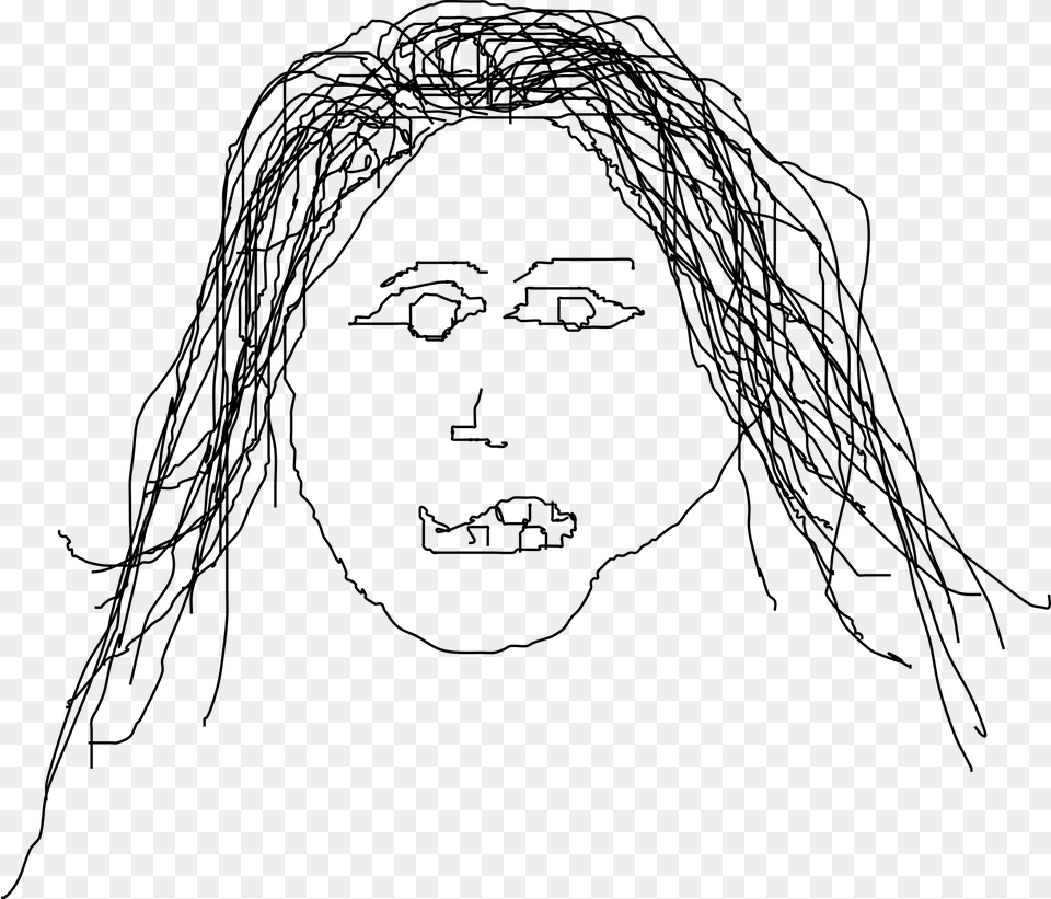 Scary Lady Clip Arts Badly Drawn Woman Face, Gray Png Image