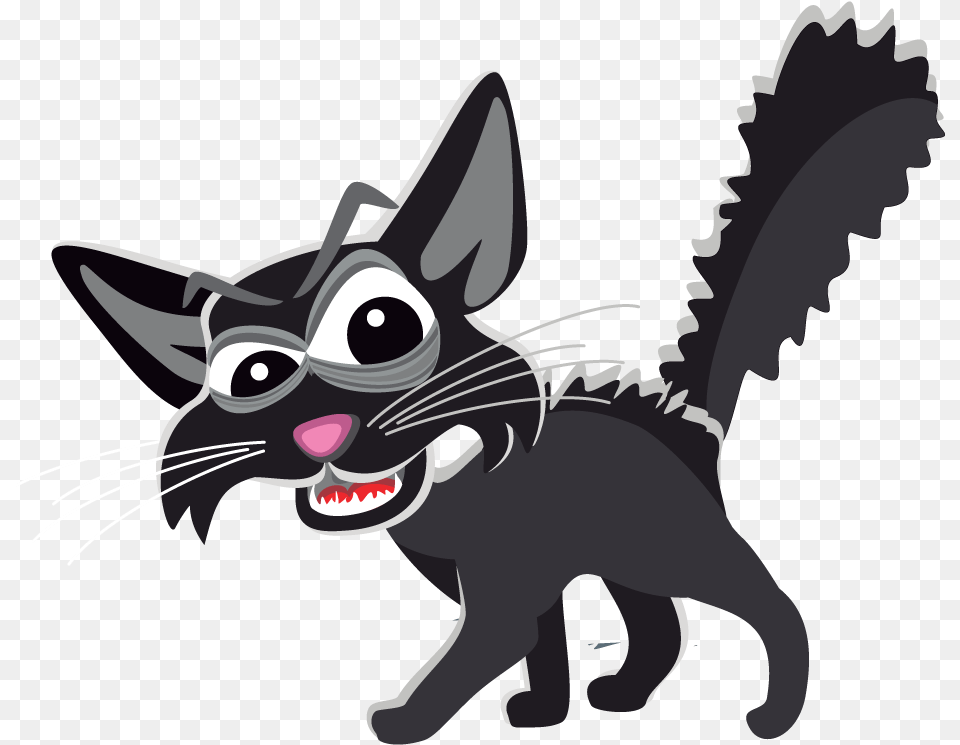Scary Looking Black Cat Clip Art Is Perfect For Use Scared Cat Clipart, Animal, Mammal, Pet, Baby Png Image
