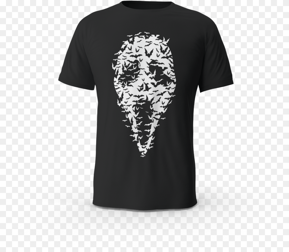 Scary Mask Mens Black Shirt Ghostface, Clothing, Long Sleeve, Sleeve, T-shirt Free Png