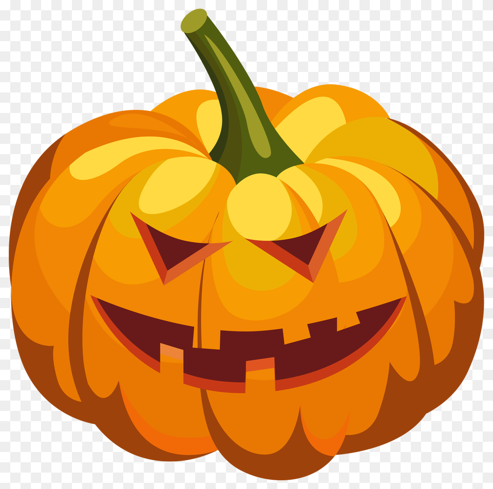 Scary Pumpkin Lantern Clipart, Plant, Food, Vegetable, Produce Png