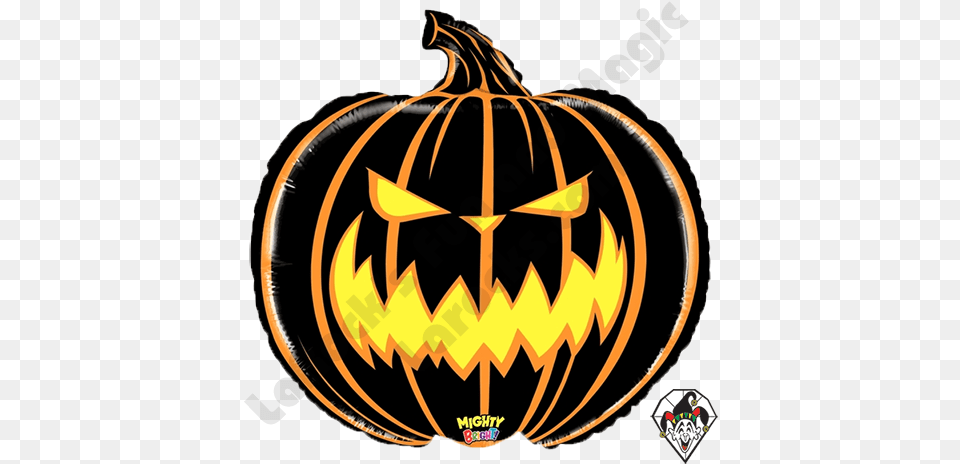 Scary Pumpkin Picture Black And Orange Jack O Lantern, Food, Plant, Produce, Vegetable Free Png Download