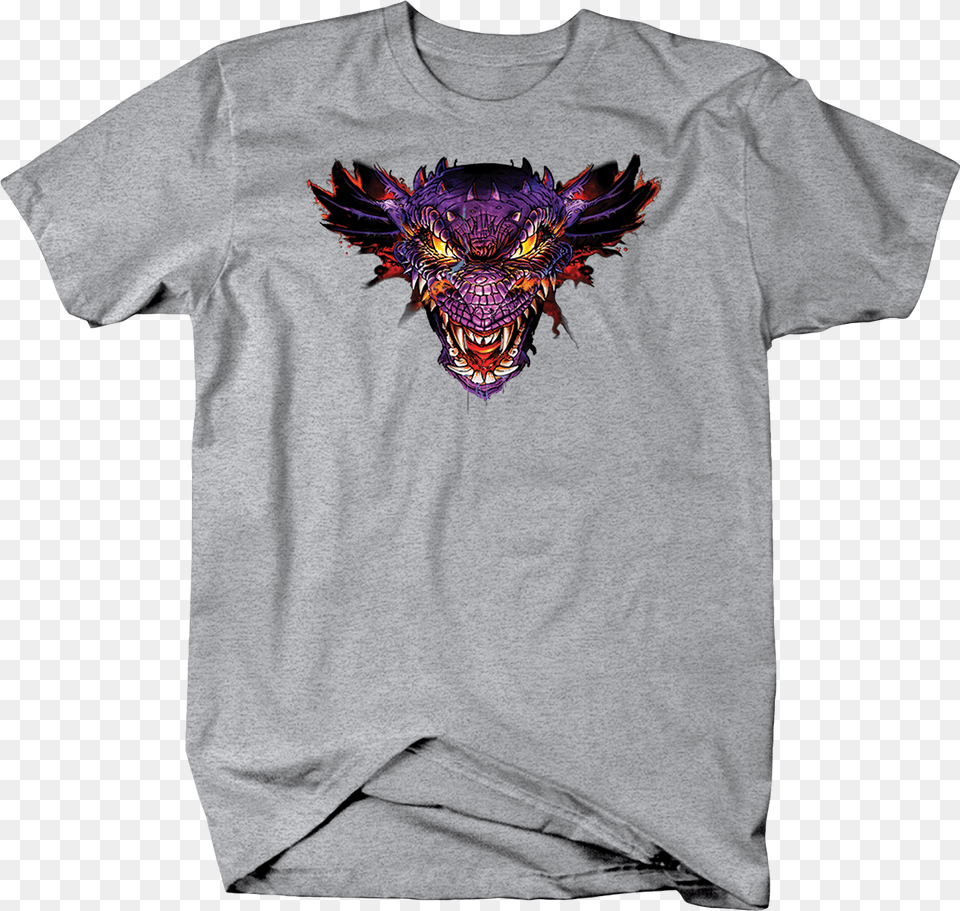 Scary Purple Dragon Head Looking Custom Tshirt, Clothing, T-shirt, Shirt Free Transparent Png