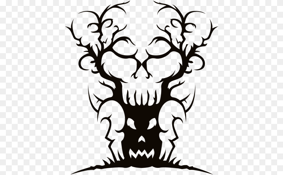 Scary Spooky Tree Clipart Image Spooky Scary Halloween Drawings, Accessories, Art, Emblem, Symbol Free Png