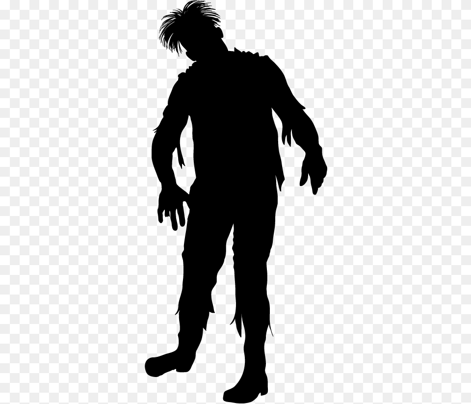 Scary Zombie Silhouette Sticker, Lighting Free Transparent Png