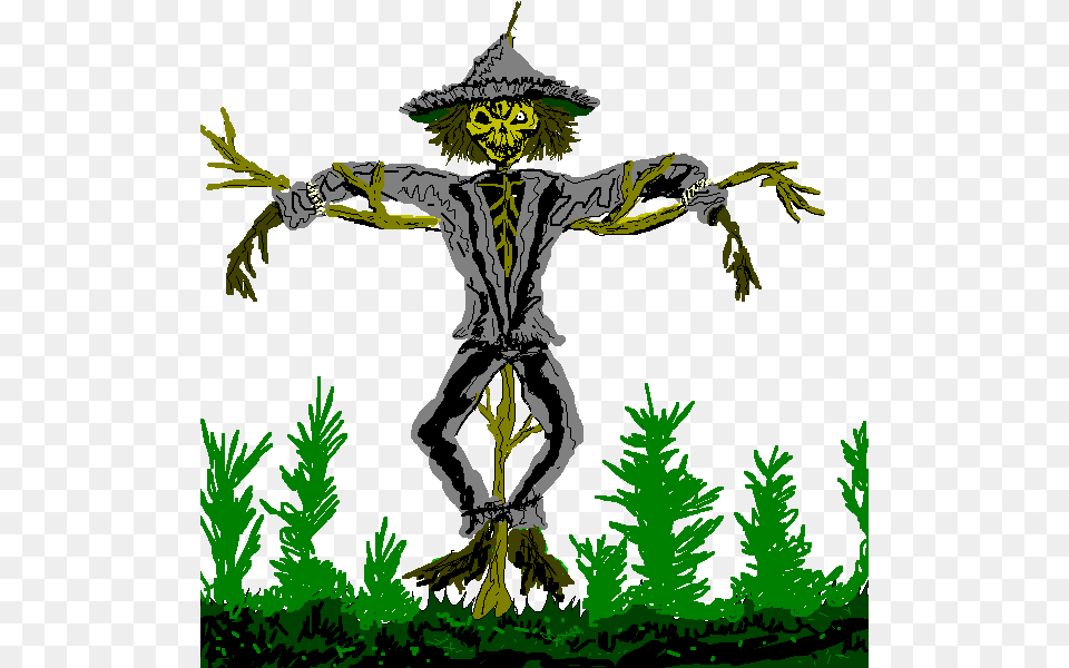 Scary Zombie Style Scarecrow Clip Art Scary Scarecrow Clipart, Person Png Image