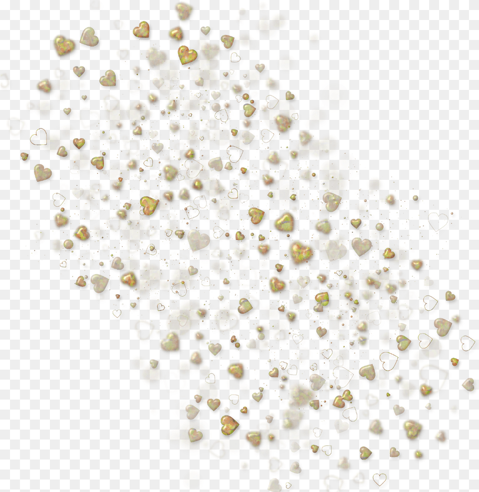 Scatter Hearts Gold Confetti Love Valentinesday Motif, Plant, Accessories Free Transparent Png