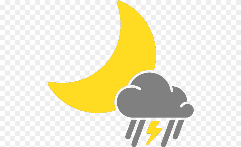 Scattered Thunderstorms Icon, Banana, Food, Fruit, Plant Free Png