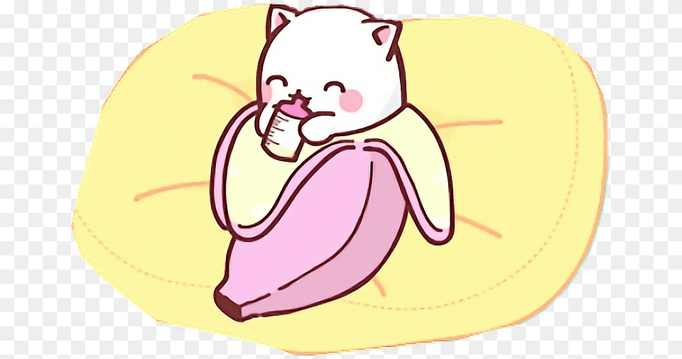 Scbananas Bananas Kitty Kitten Cat Love Cute Anime Baby Banana Cat, Cushion, Home Decor, Bag Free Transparent Png