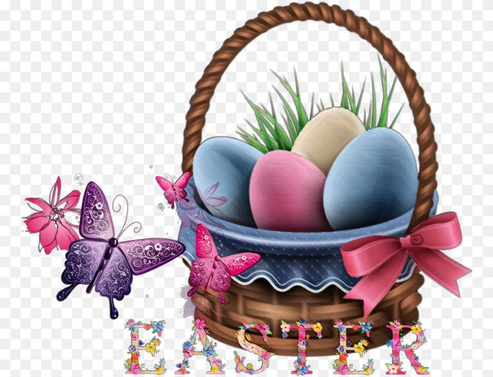 Sceaster Eggs Basket Colorful Easter Cute Easter, Purple, Egg, Food Png Image