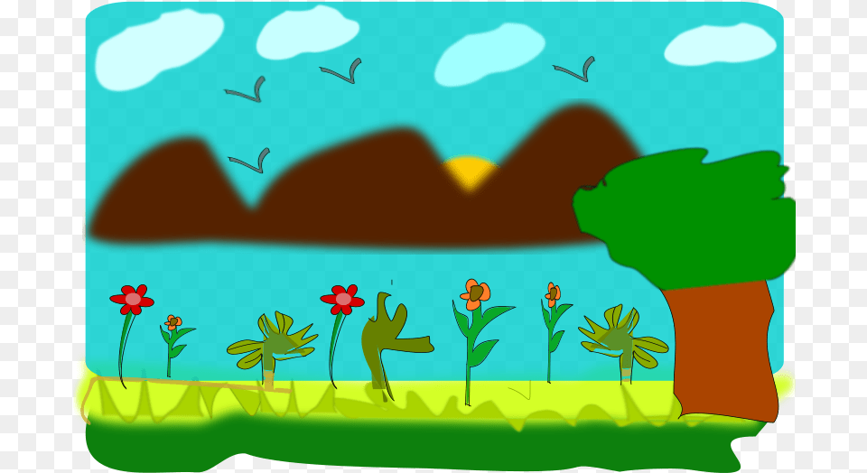 Scenery Animado Dibujo De Ecosistema, Art, Painting, Flower, Plant Png