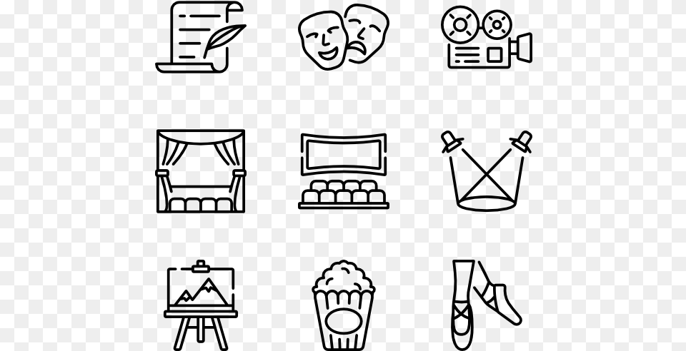 Scenic Arts Arts Icons, Gray Free Png Download