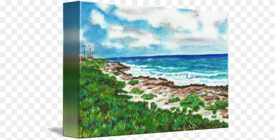 Scenic Drawing Ocean Gallery Wrapped Canvas Art Print 10 X 7 Entitled Ocean, Sea, Water, Painting, Outdoors Free Png Download