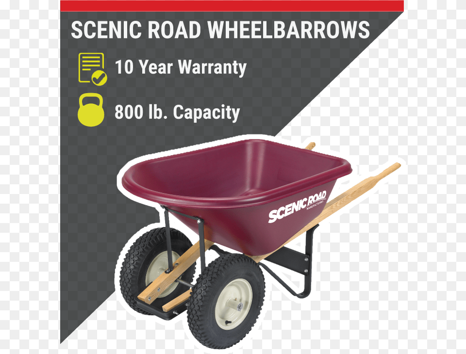 Scenic Road Wheelbarrows, Vehicle, Transportation, Wheelbarrow, Tool Free Png