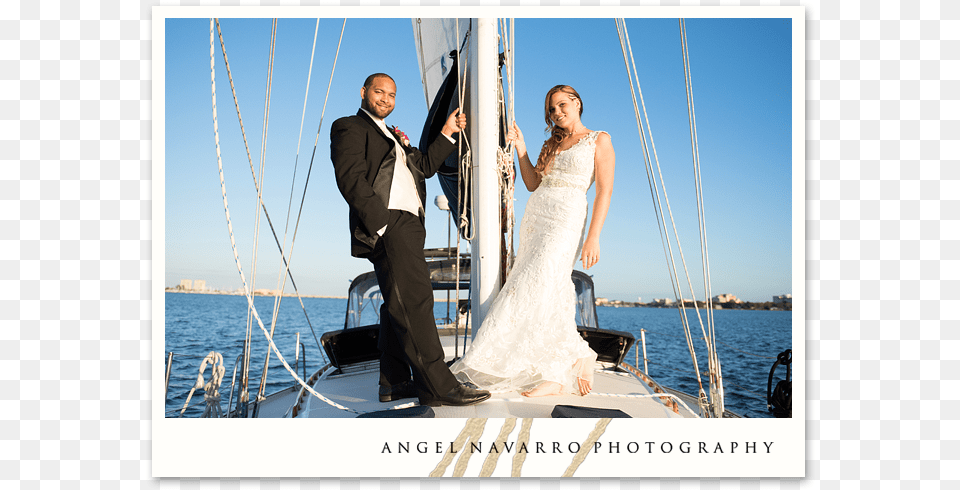Scenic Wedding Couple On Boat Ride Boat, Gown, Formal Wear, Fashion, Dress Free Png