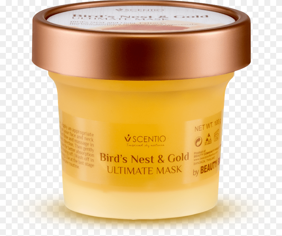Scentio Birdu0027s Nest And Gold Ultimate Mask 100 Ml Almond Butter, Cup, Jar, Food, Honey Free Png Download