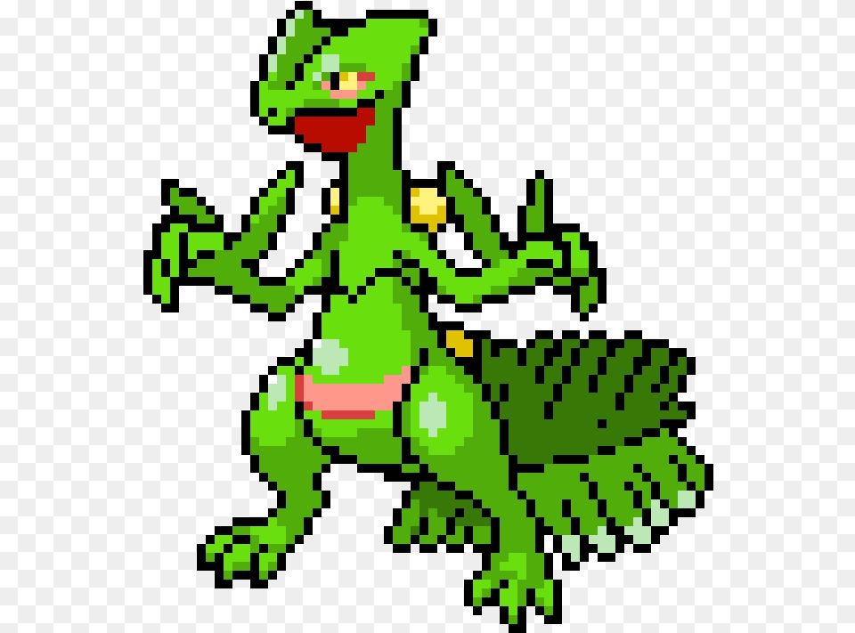 Sceptile Pixel Art Pokemon Sceptile, Animal, Green Lizard, Lizard, Reptile Free Transparent Png