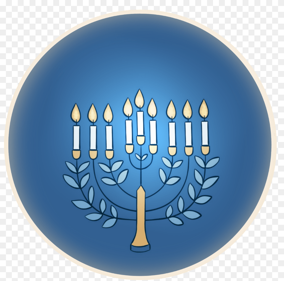 Schanukkah Menorah Blue Candles Chanukah, Disk Png Image