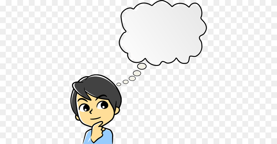 Scheming Boy Vector Child With Thought Bubble, Baby, Person, Face, Head Png Image