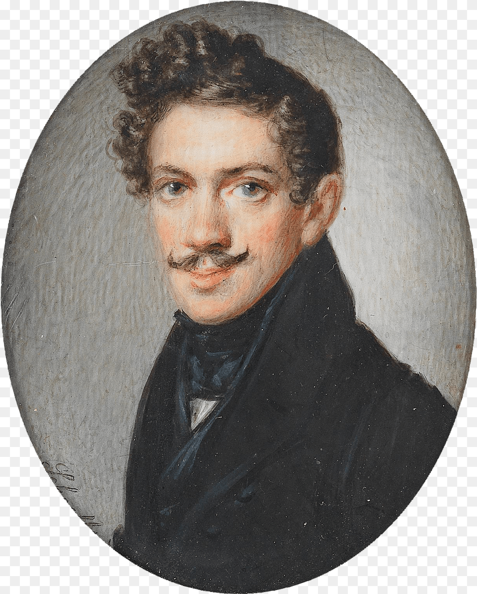 Schoeller Young Man With A Moustache And Dark Curls Gentleman, Portrait, Art, Face, Head Png Image