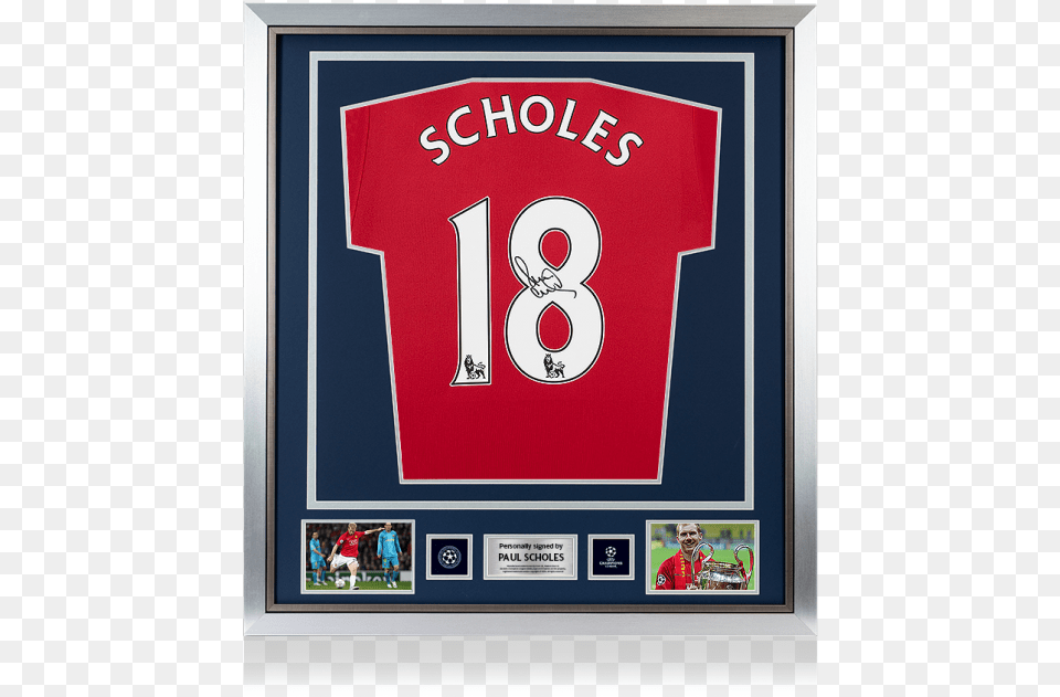 Scholes And Giggs Signed Shirts, Clothing, Shirt, Person, Text Free Png Download