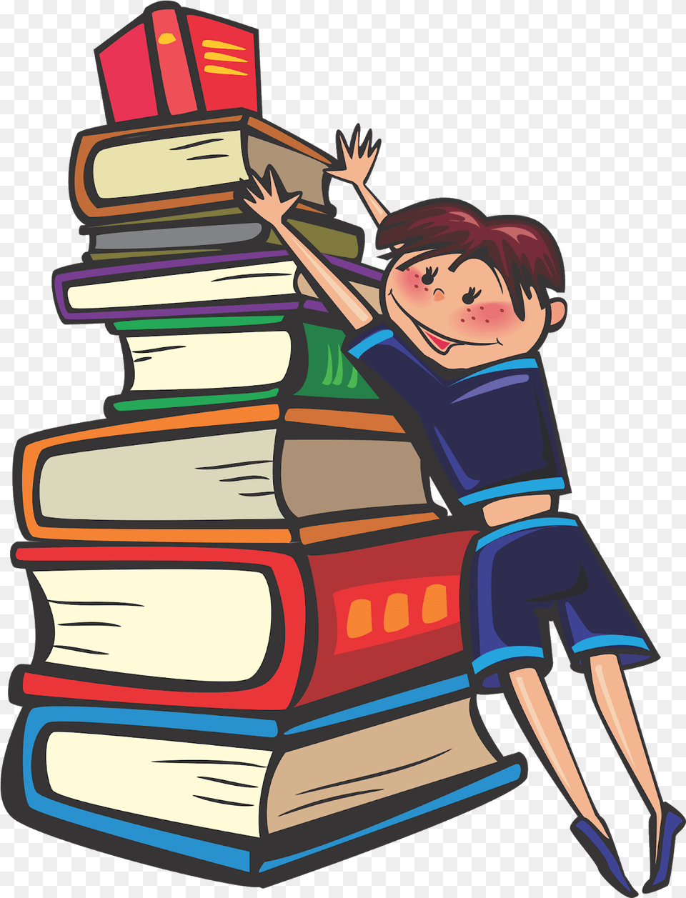 School And Education Stack Clipart, Book, Publication, Reading, Person Free Png Download