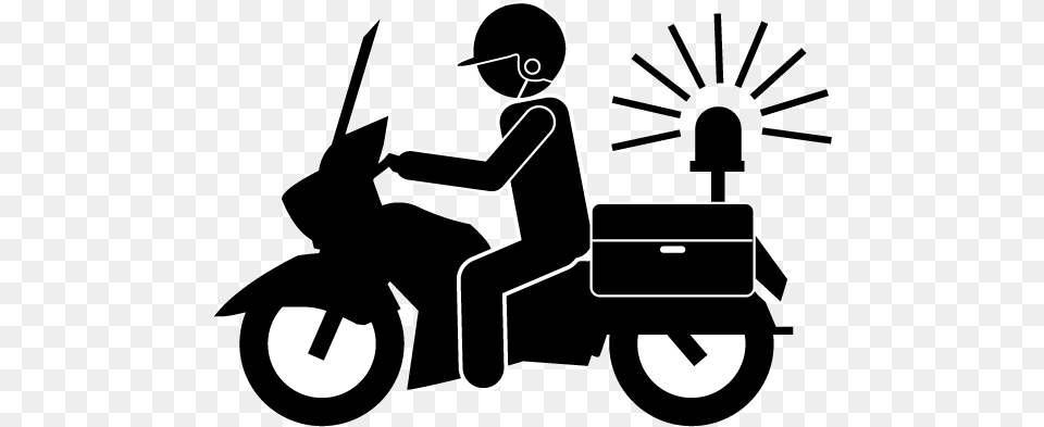 School And Study Police Motorbike Icon, Stencil Png