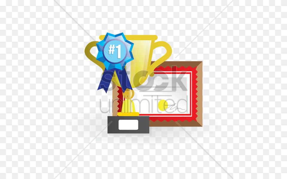 School Award Trophy And Certificate Vector Image Free Png Download