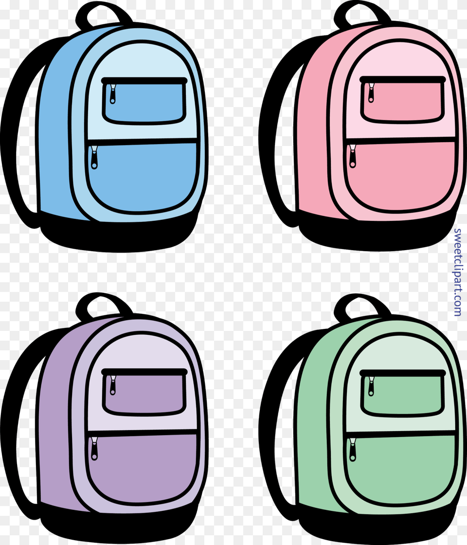 School Backpacks Set Clip Art, Bag, Backpack Png Image