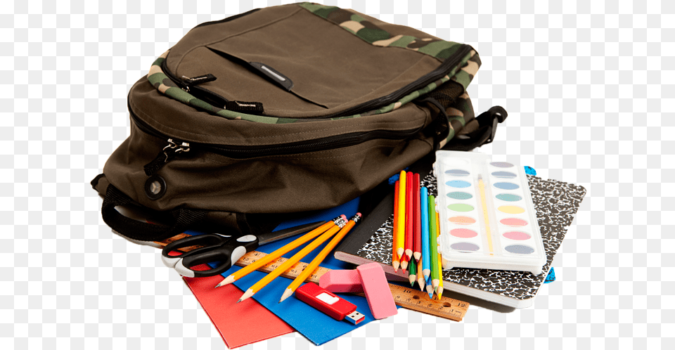 School Bag And Supplies, Scissors, Backpack, Accessories, Handbag Free Png Download